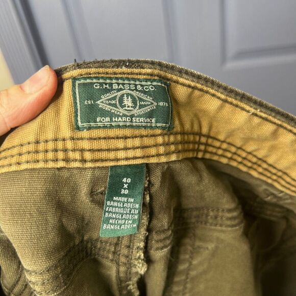 GH Bass & Co Mens Made in USA Dark Green Work Pant Size 40/28*  Straight Leg - Picture 10 of 10